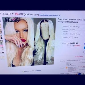 Beautiful ombré platinum blonde lace pre plucked human wig